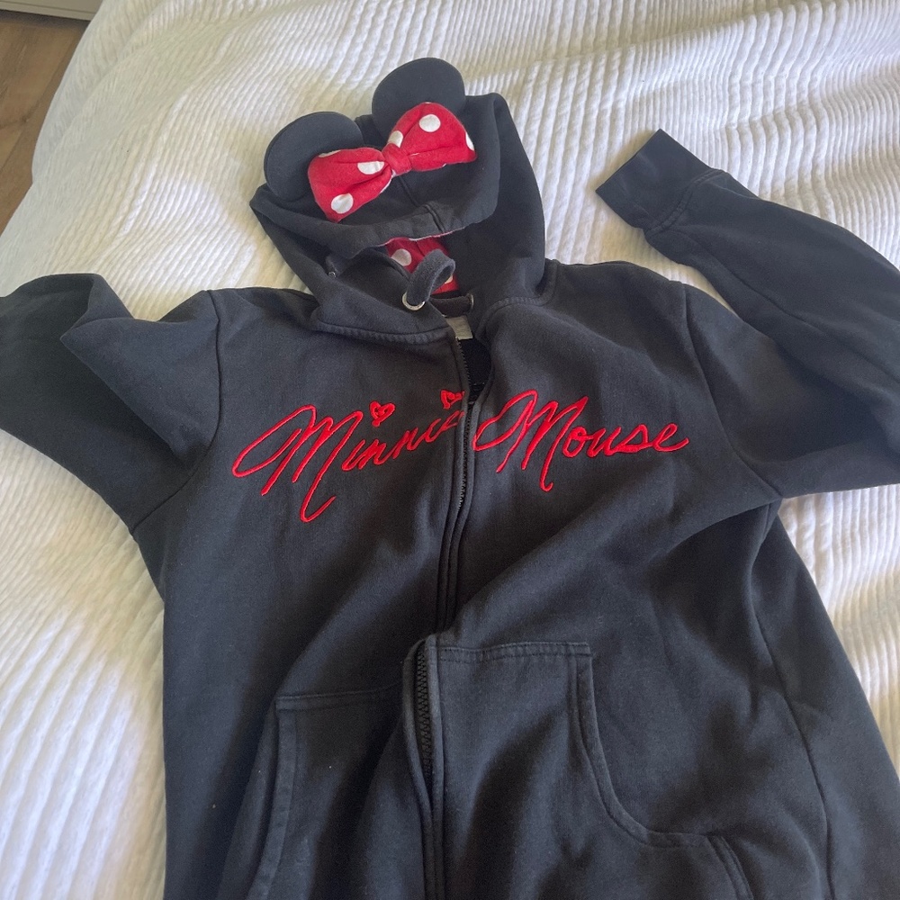 Disney Minnie Mouse Black Hoodie With Ears - Women's Medium